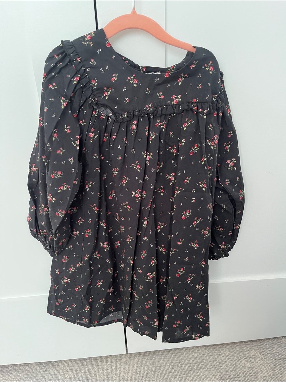 Jamie Kay Black Dress with Pink Floral Print